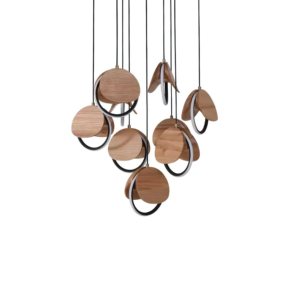 Avvelen geometryczna lampa wisząca z drewna