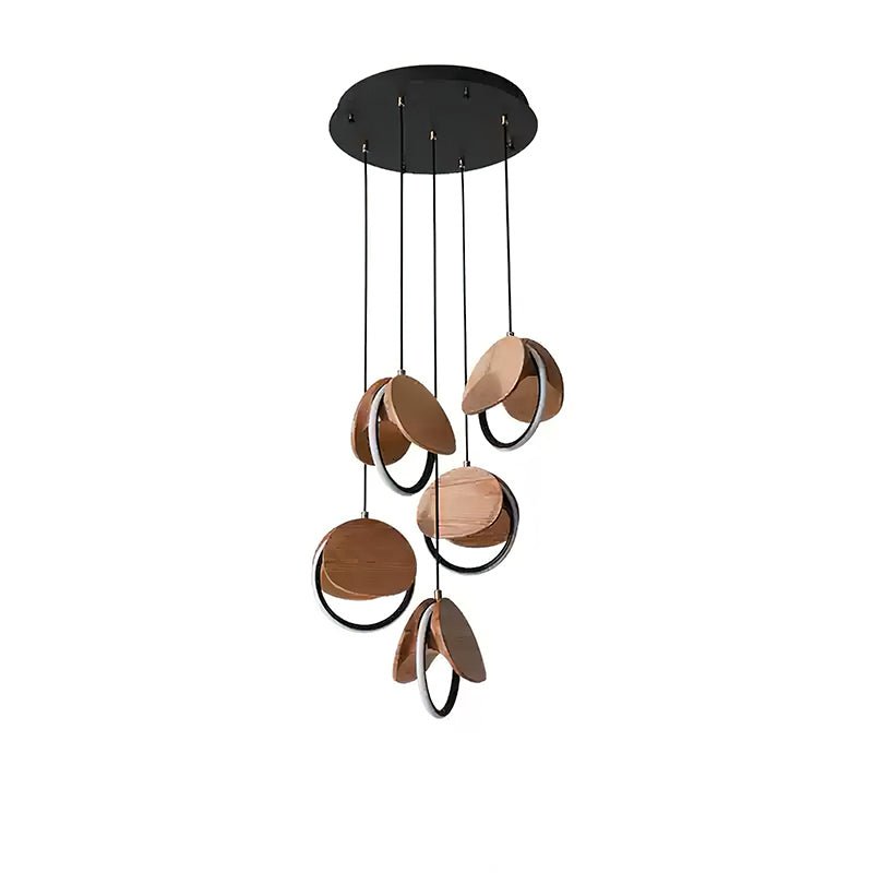 Avvelen geometryczna lampa wisząca z drewna