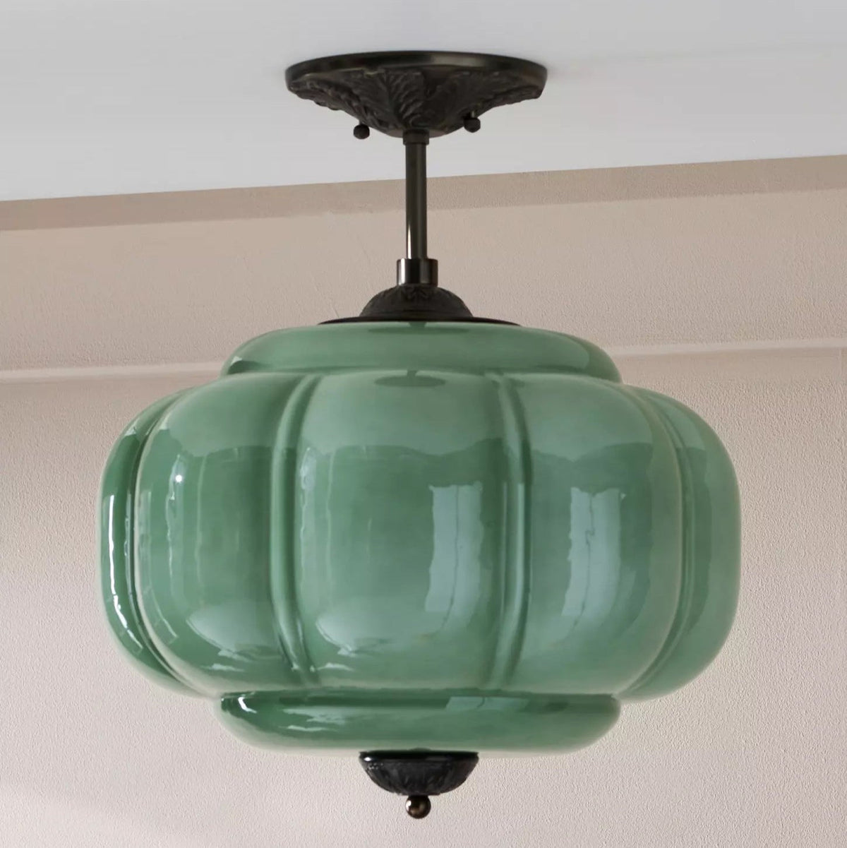 Eldio zielona lampa sufitowa montowana bezpośrednio ze szkła