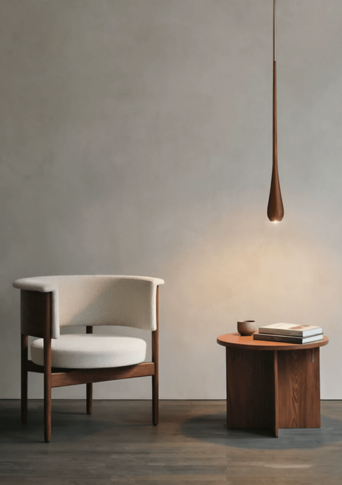 Sylvaelle wisząca lampa w kształcie łezki z drewna