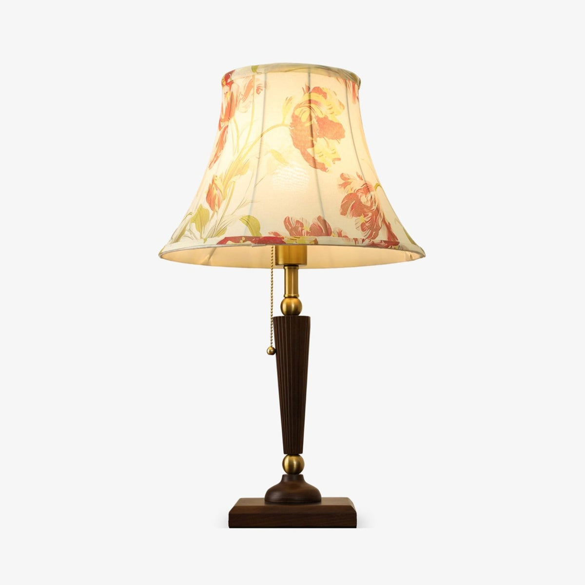 Lampa stołowa Zarw z drewna i płótna