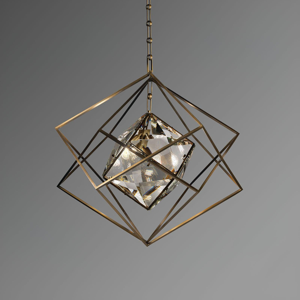 Zovin lampa wisząca miedziana i kryształowa Glam