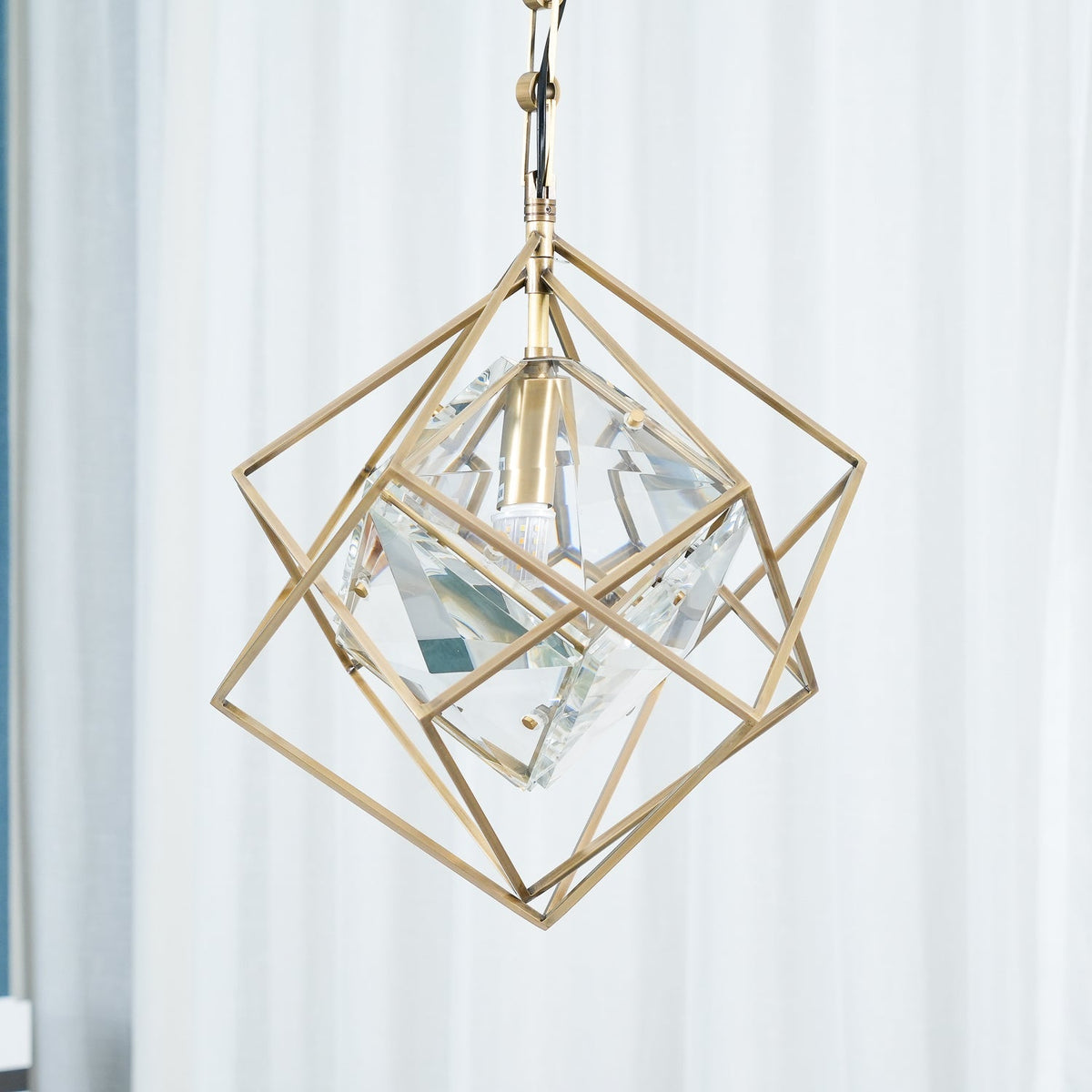 Zovin lampa wisząca miedziana i kryształowa Glam