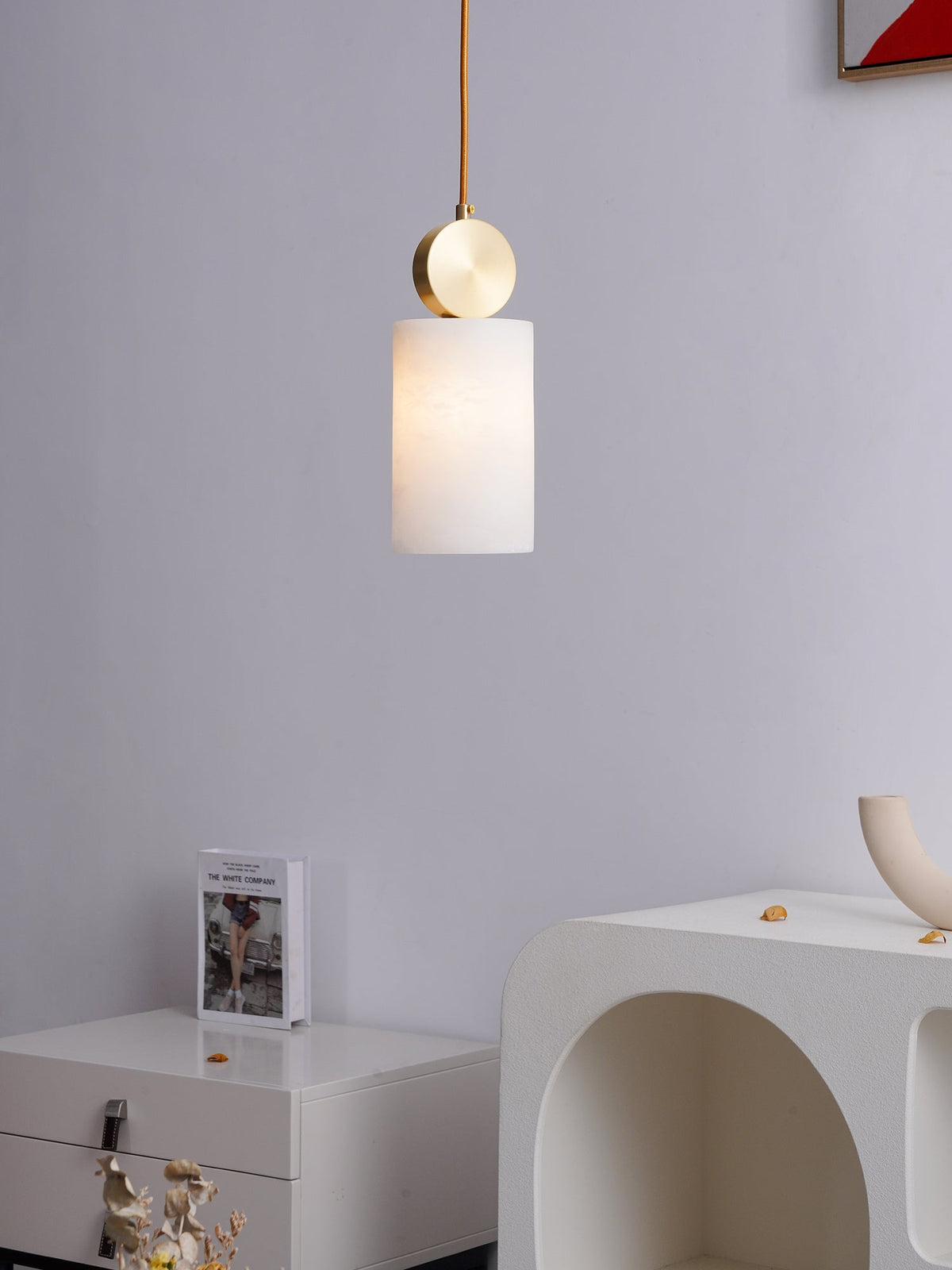 Salen lampa wisząca z alabastrem i miedzią