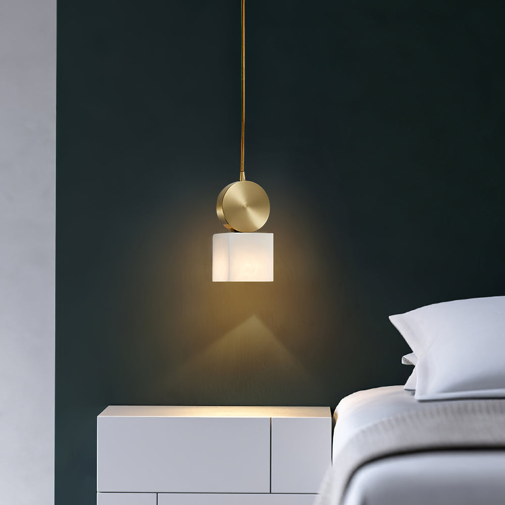 Salen lampa wisząca z alabastrem i miedzią