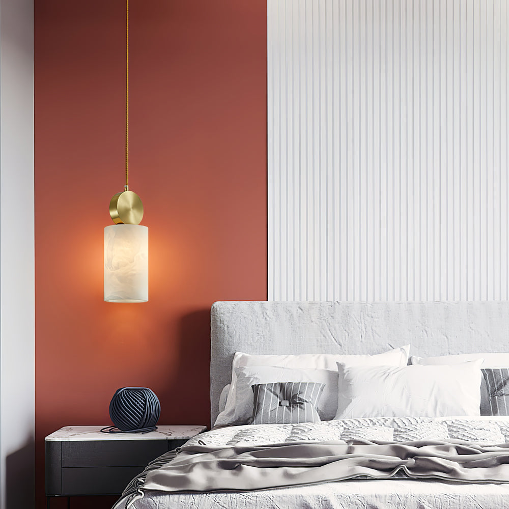 Salen lampa wisząca z alabastrem i miedzią