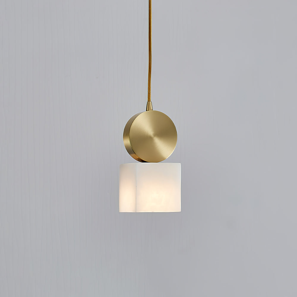 Salen lampa wisząca z alabastrem i miedzią