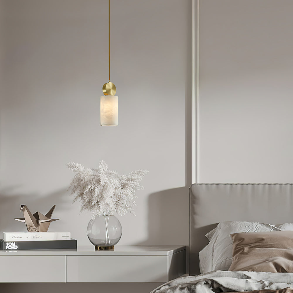 Salen lampa wisząca z alabastrem i miedzią