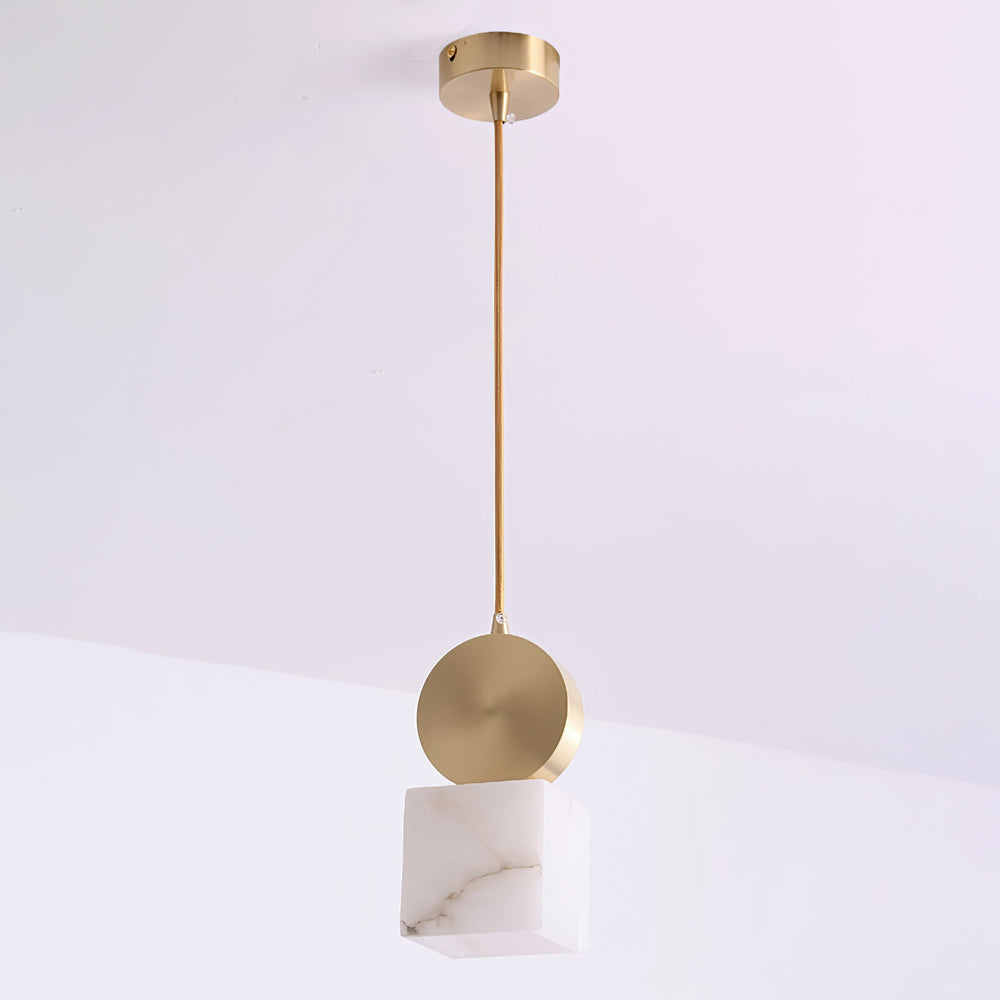 Salen lampa wisząca z alabastrem i miedzią