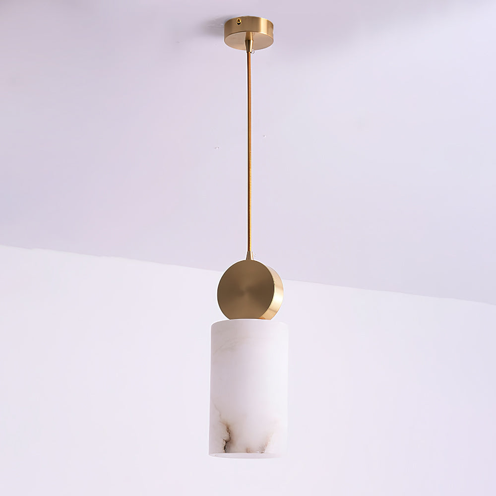 Salen lampa wisząca z alabastrem i miedzią