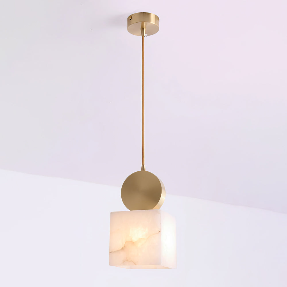 Salen lampa wisząca z alabastrem i miedzią
