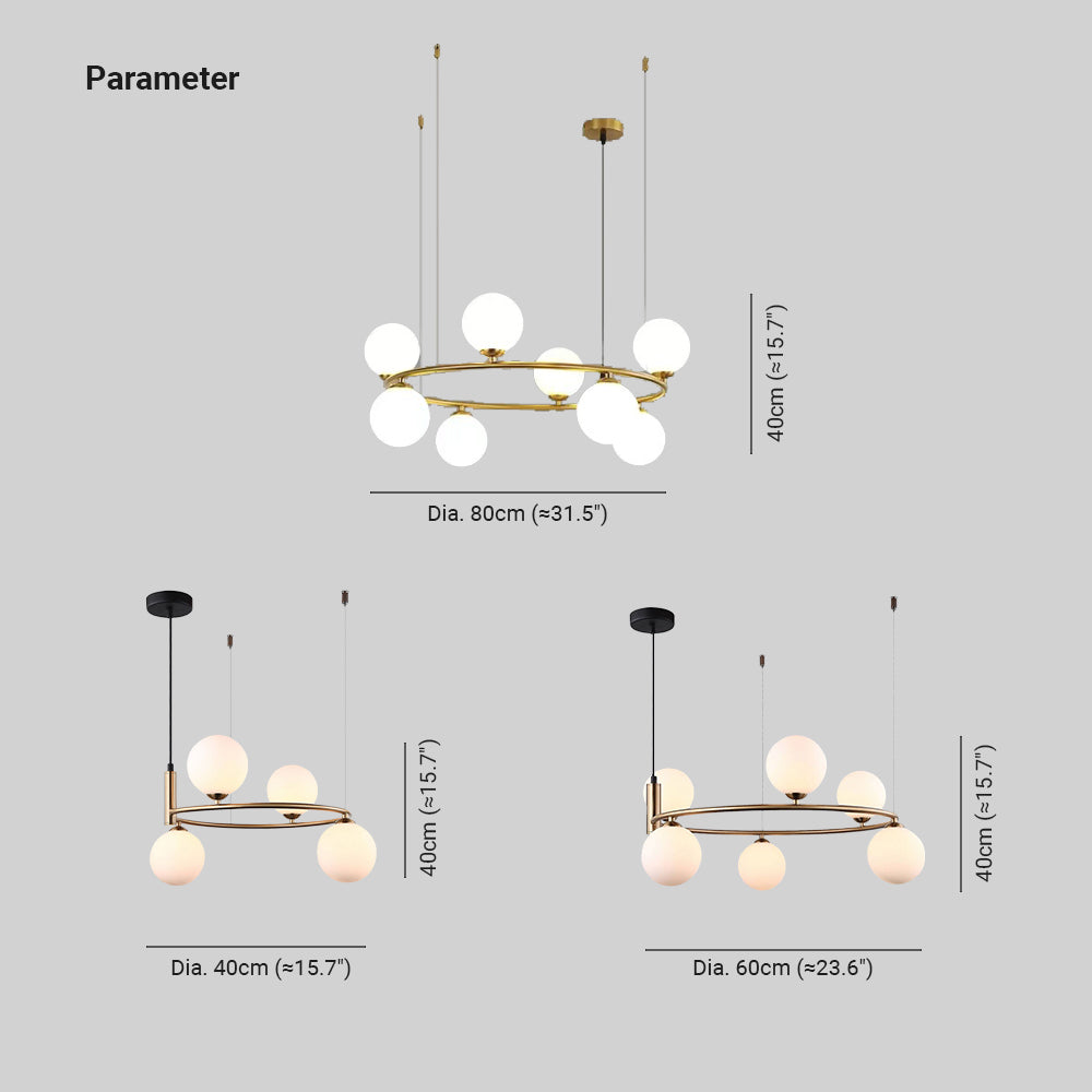 Valentina nowoczesna lampa wisząca pierścieniowa Magic Bean czarna/złota metal