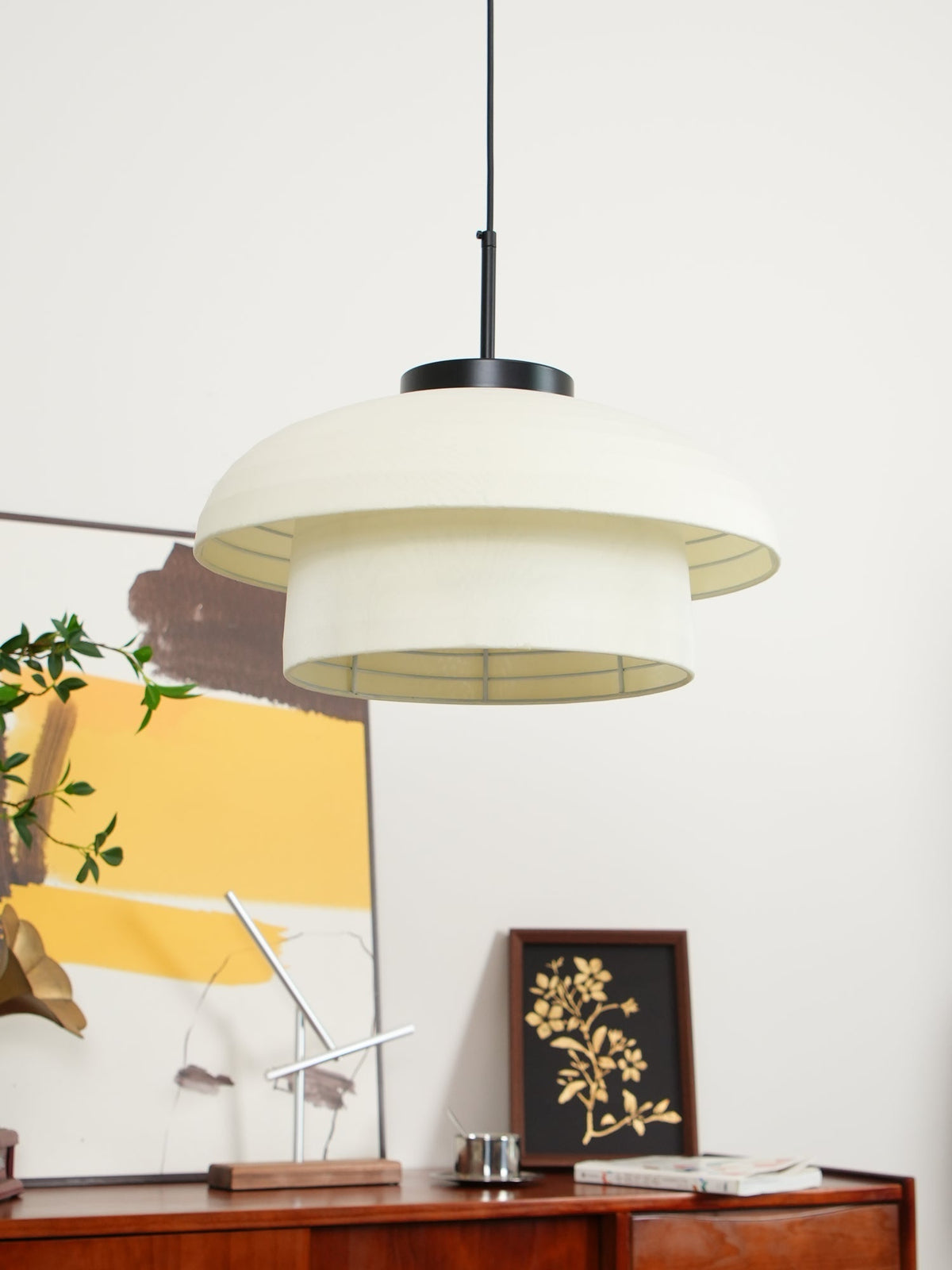 Zelvin artystyczna lampa wisząca ze szkła i płótna