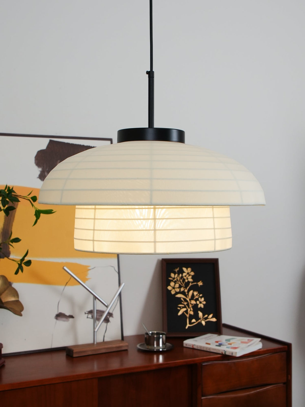 Zelvin artystyczna lampa wisząca ze szkła i płótna