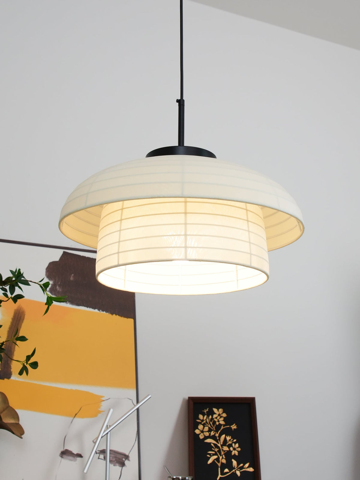 Zelvin artystyczna lampa wisząca ze szkła i płótna