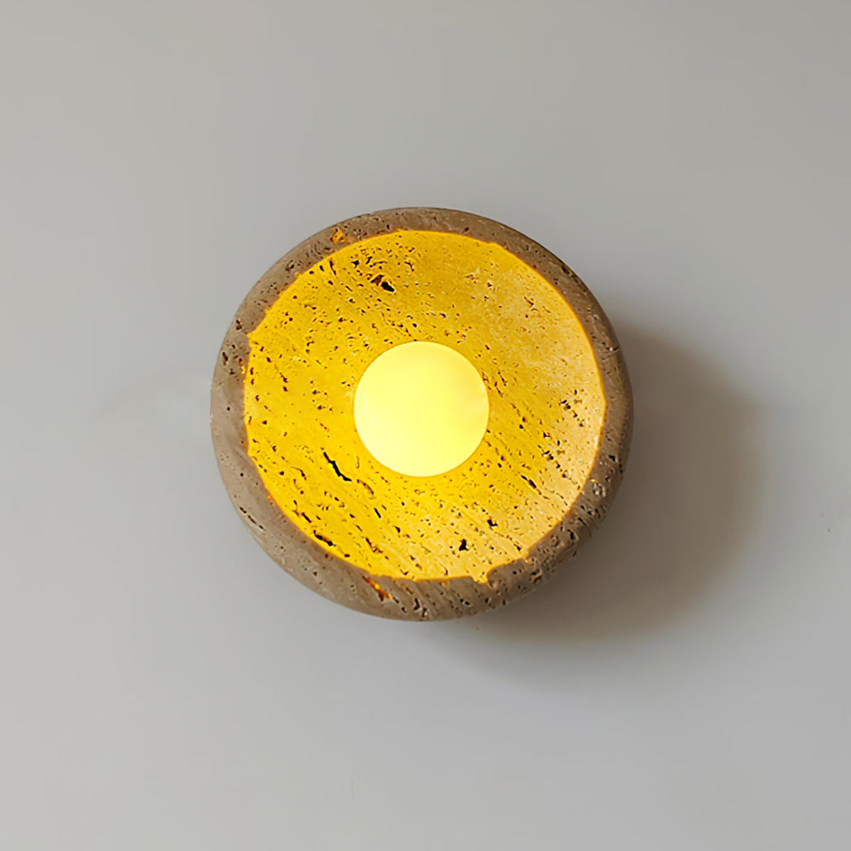 Travertine lampa ścienna w kształcie pierścienia