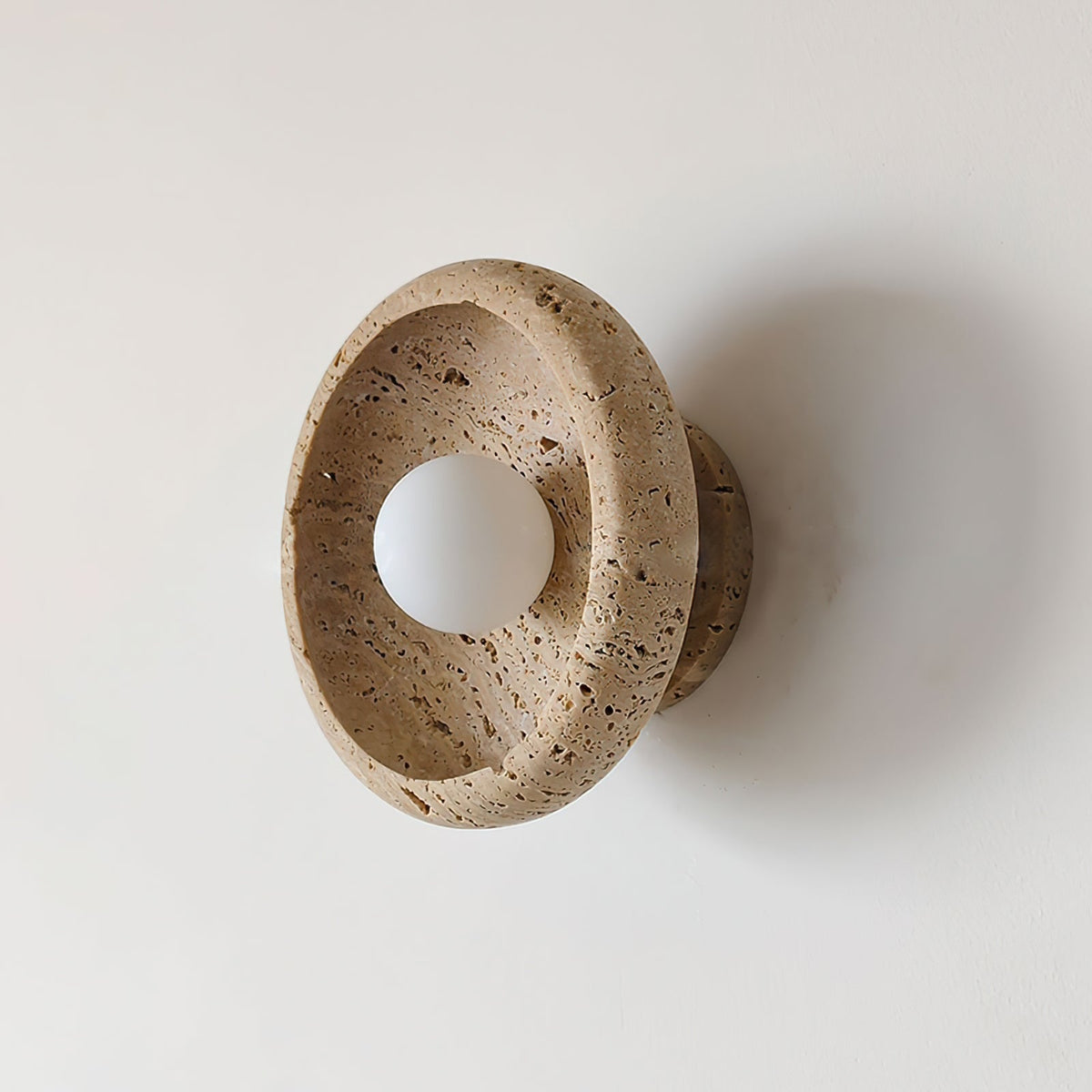 Travertine lampa ścienna w kształcie pierścienia