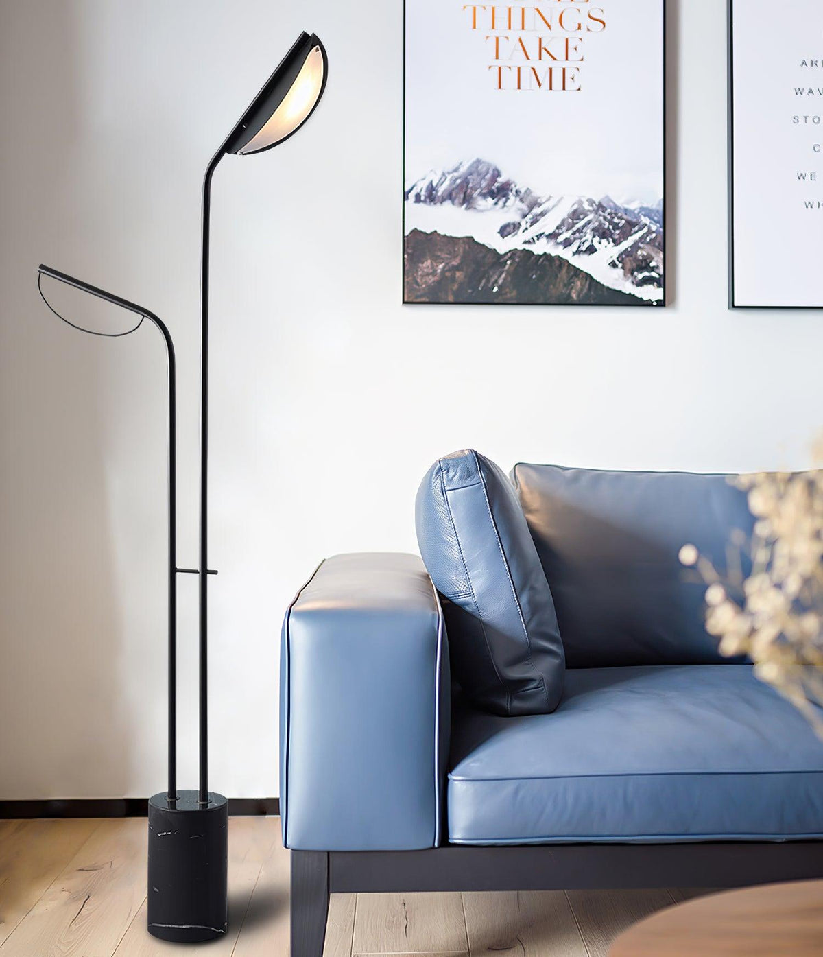 Selarielle minimalistyczna lampa stojąca z marmuru