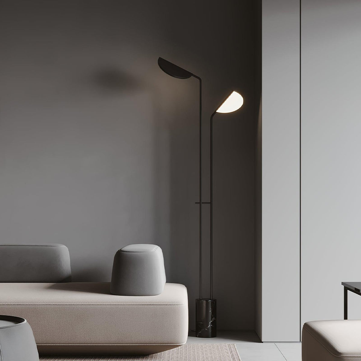 Selarielle minimalistyczna lampa stojąca z marmuru