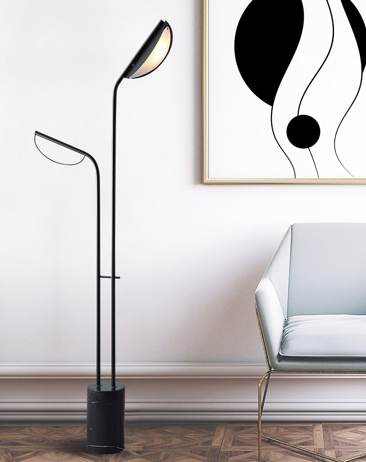 Selarielle minimalistyczna lampa stojąca z marmuru