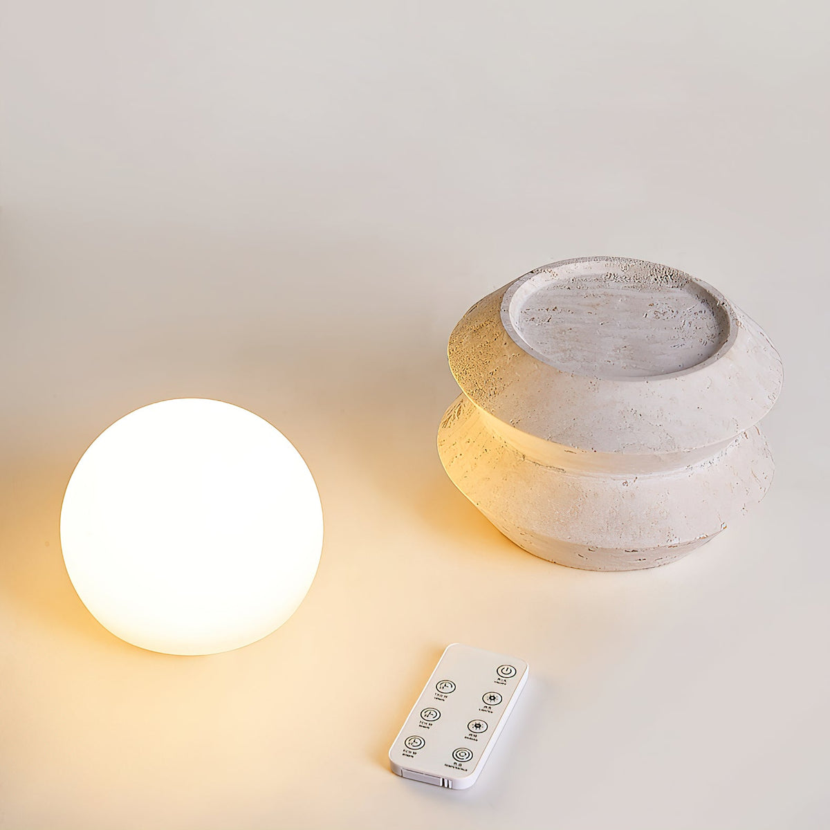 Lampa stołowa Fin Travertine (z wbudowaną baterią)