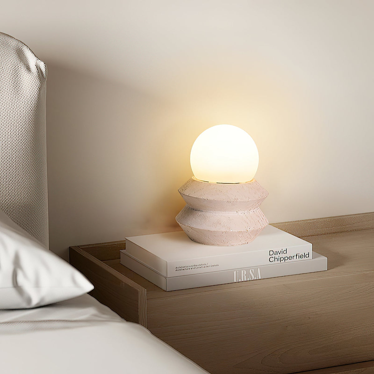 Lampa stołowa Fin Travertine (z wbudowaną baterią)