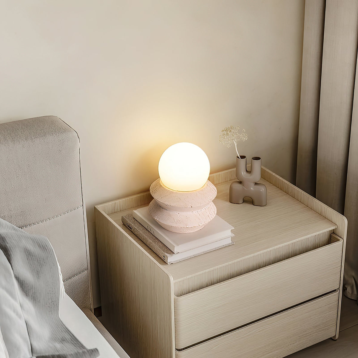 Lampa stołowa Fin Travertine (z wbudowaną baterią)