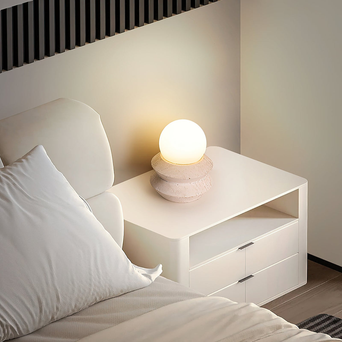 Lampa stołowa Fin Travertine (z wbudowaną baterią)