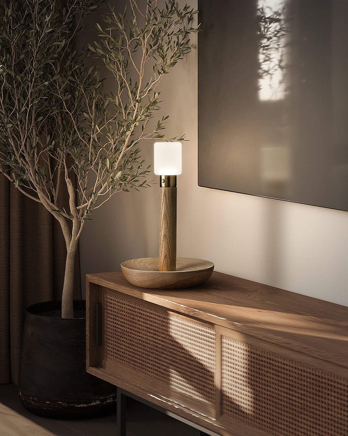 Lumaice minimalistyczna lampa stołowa z drewna