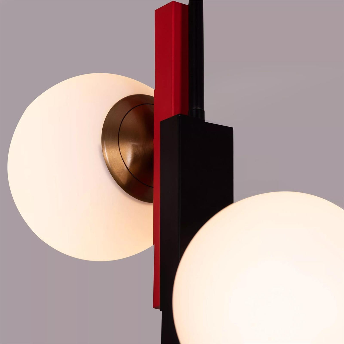 Veveny lampa wisząca z podwójną kulą liniowe paski geometryczne