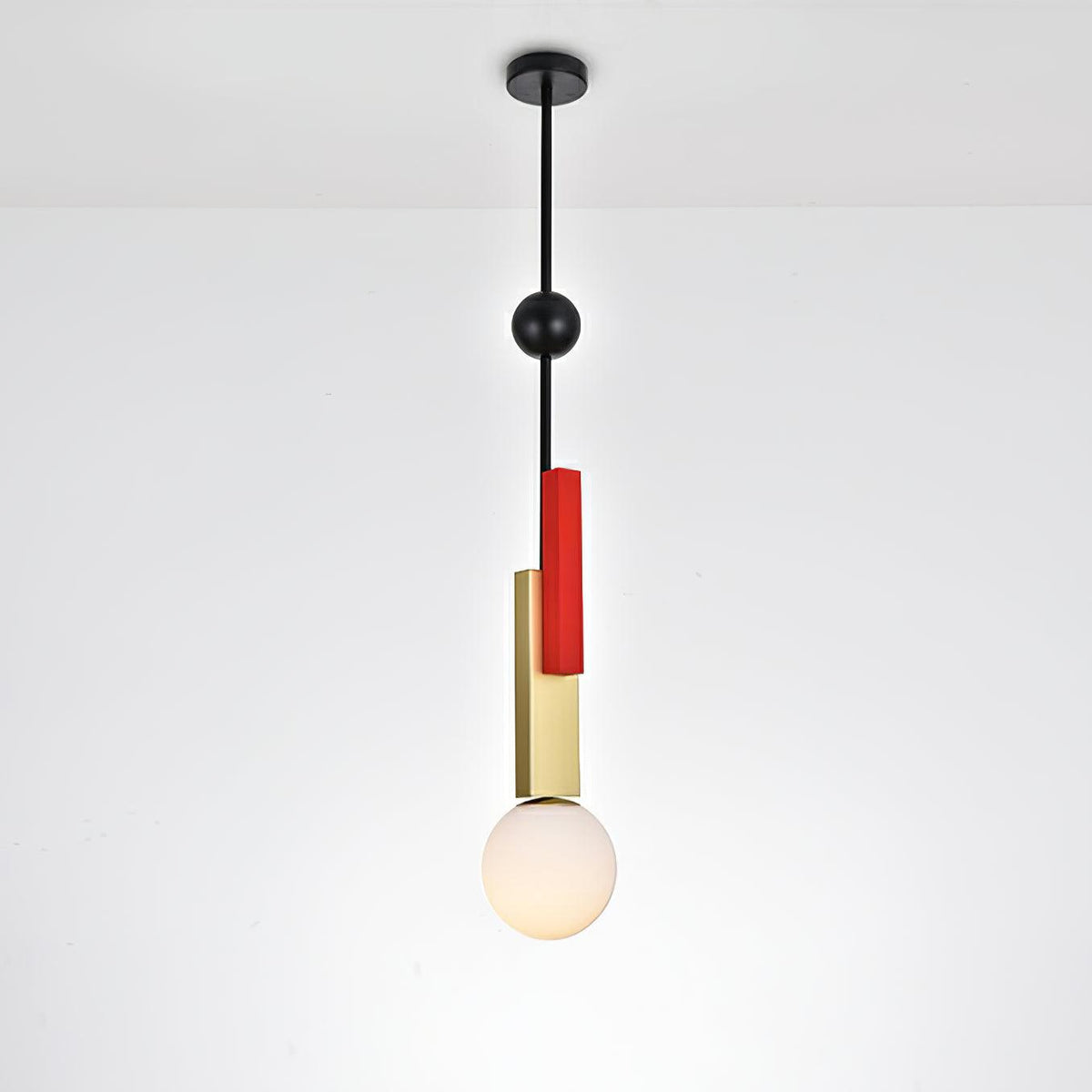 Veveny lampa wisząca z podwójną kulą liniowe paski geometryczne