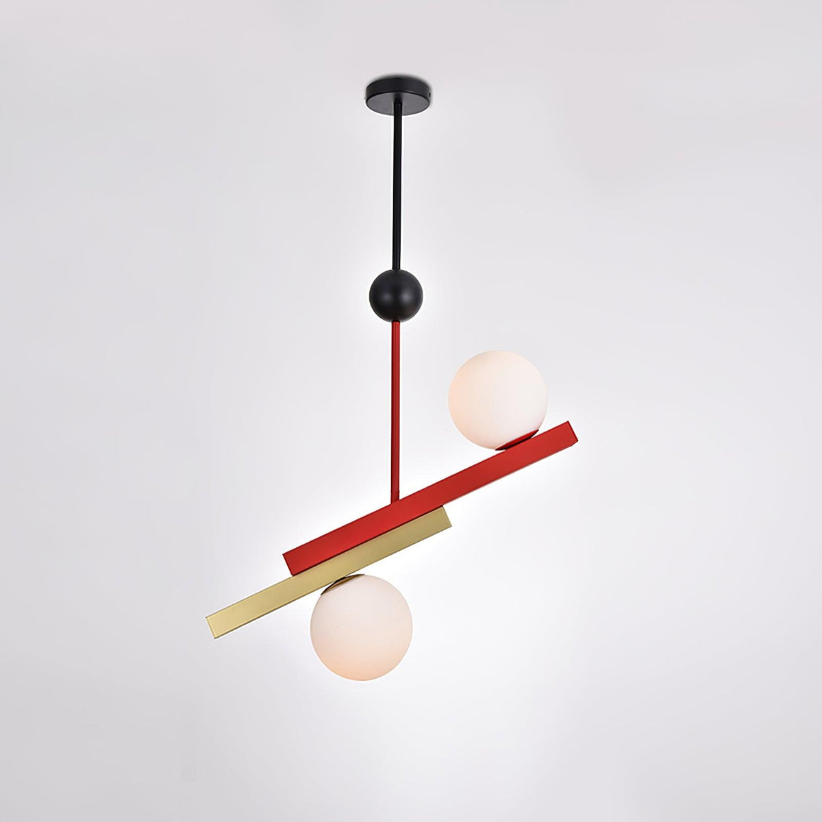 Veveny lampa wisząca z podwójną kulą liniowe paski geometryczne