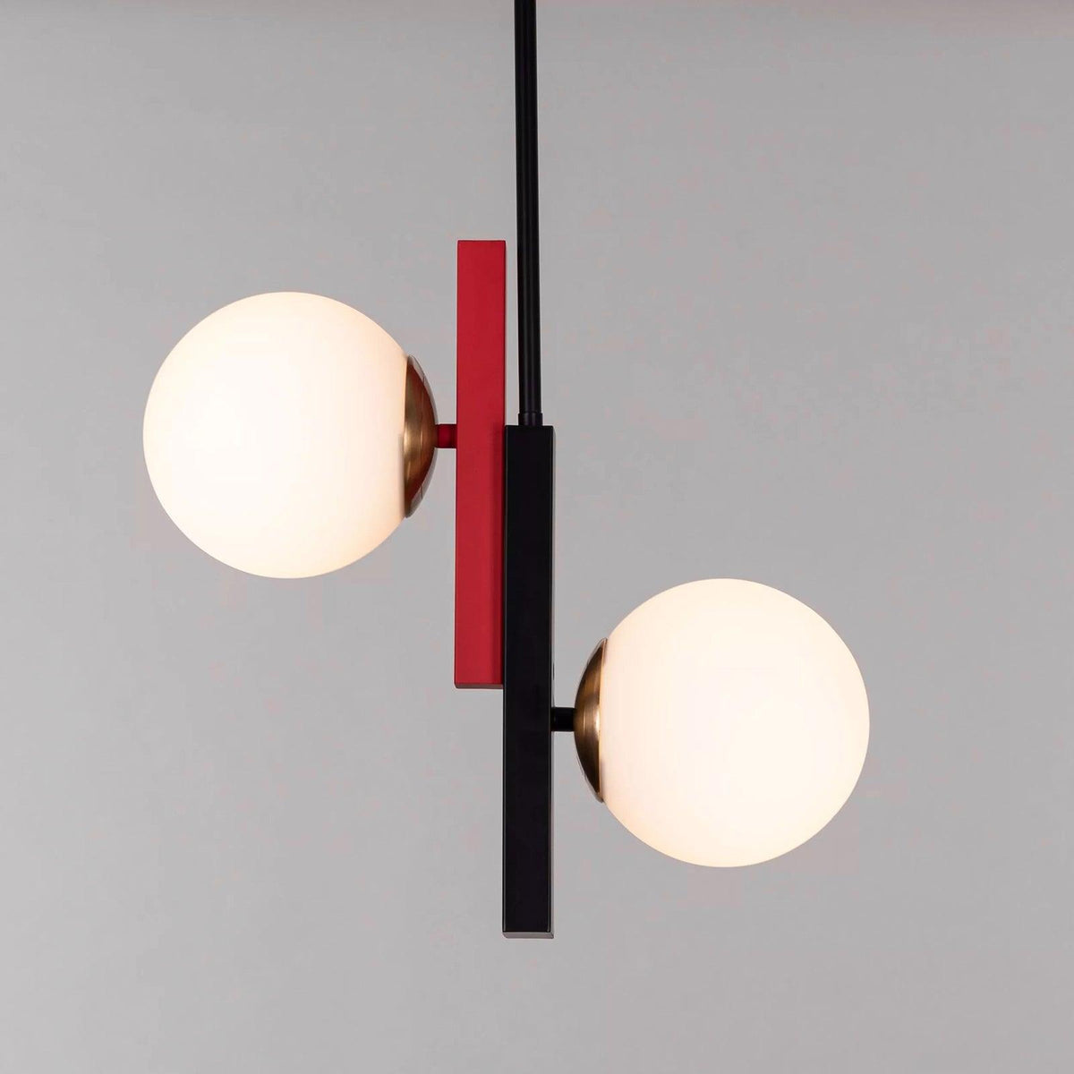 Veveny lampa wisząca z podwójną kulą liniowe paski geometryczne