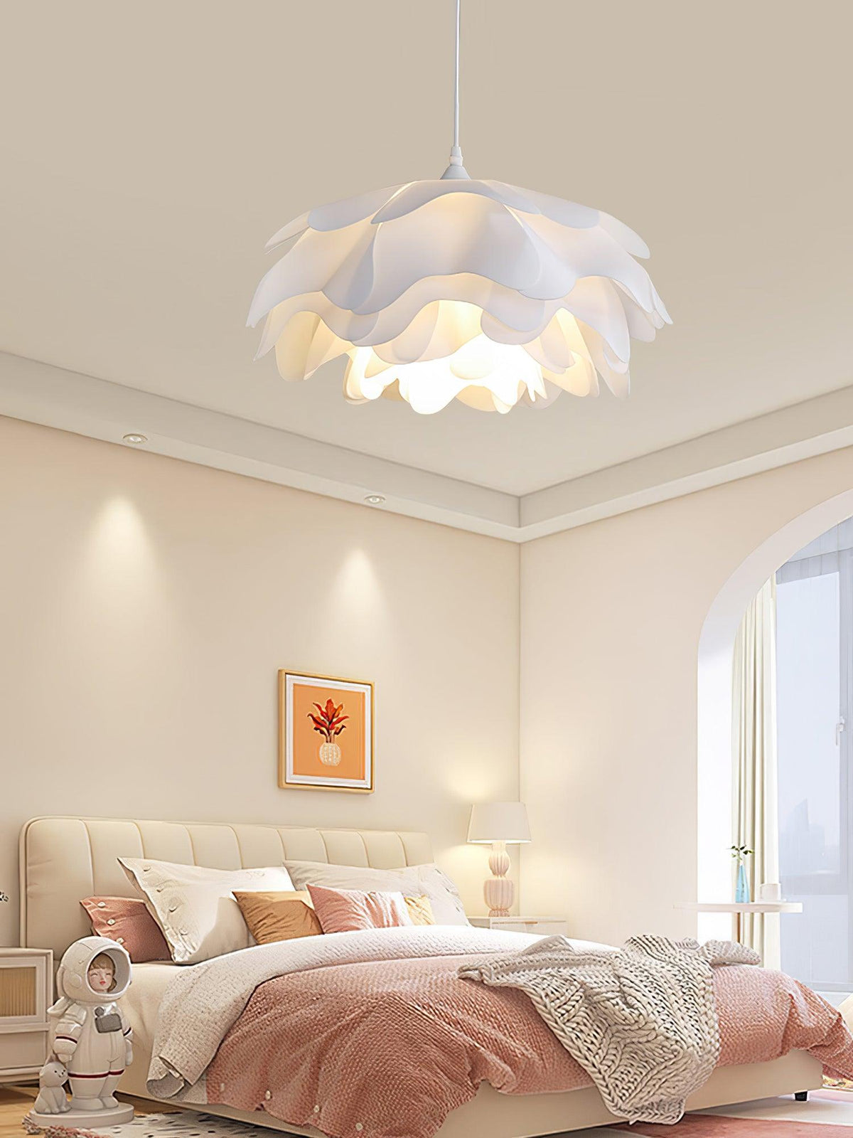 Niv wisząca lampa z motywem kwiatowym