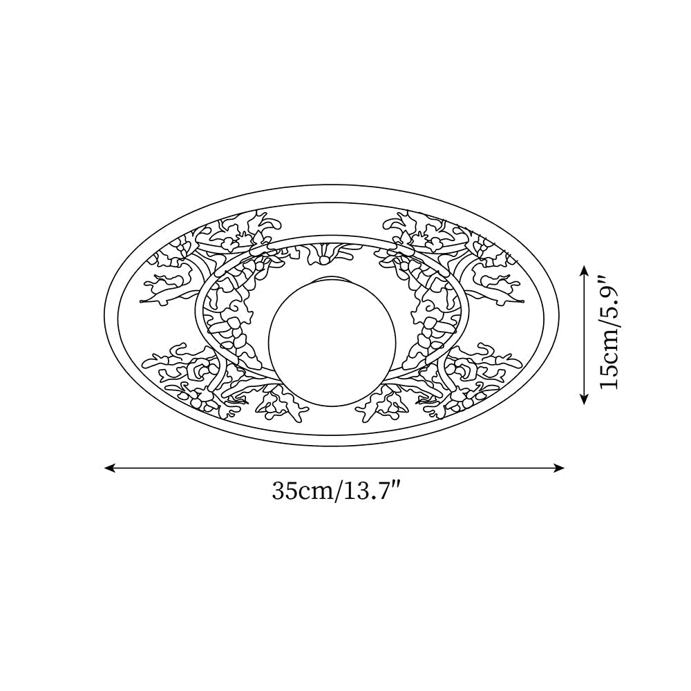 Lampy sufitowe Lace w kolorze białym z laserowo ciętą koronką i kulistą lampą centralną