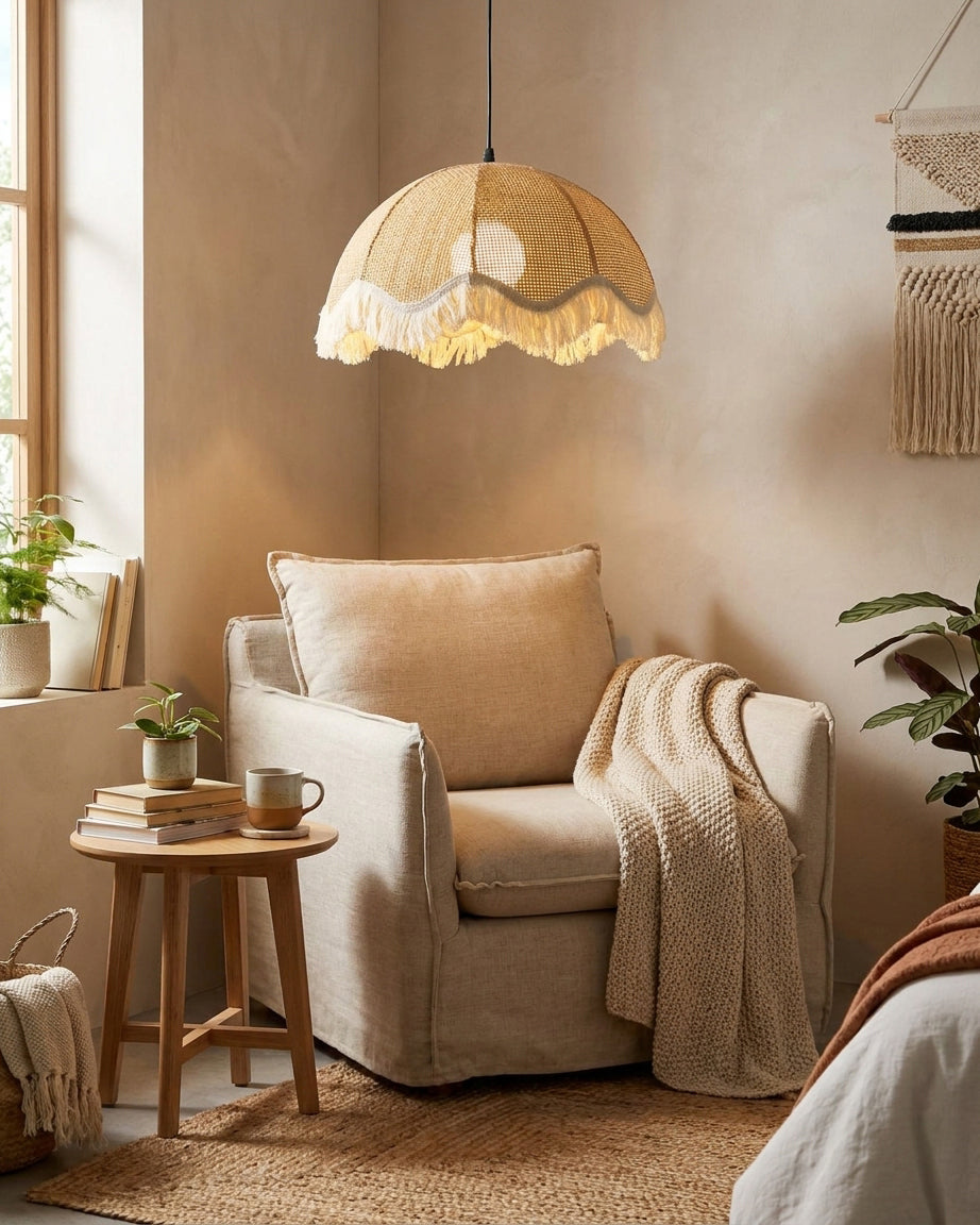 Grille lampa wisząca z rattanu