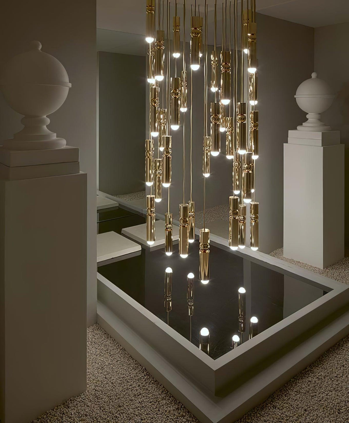 Velkis geometryczna lampa wisząca z aluminium do salonu | Cielum