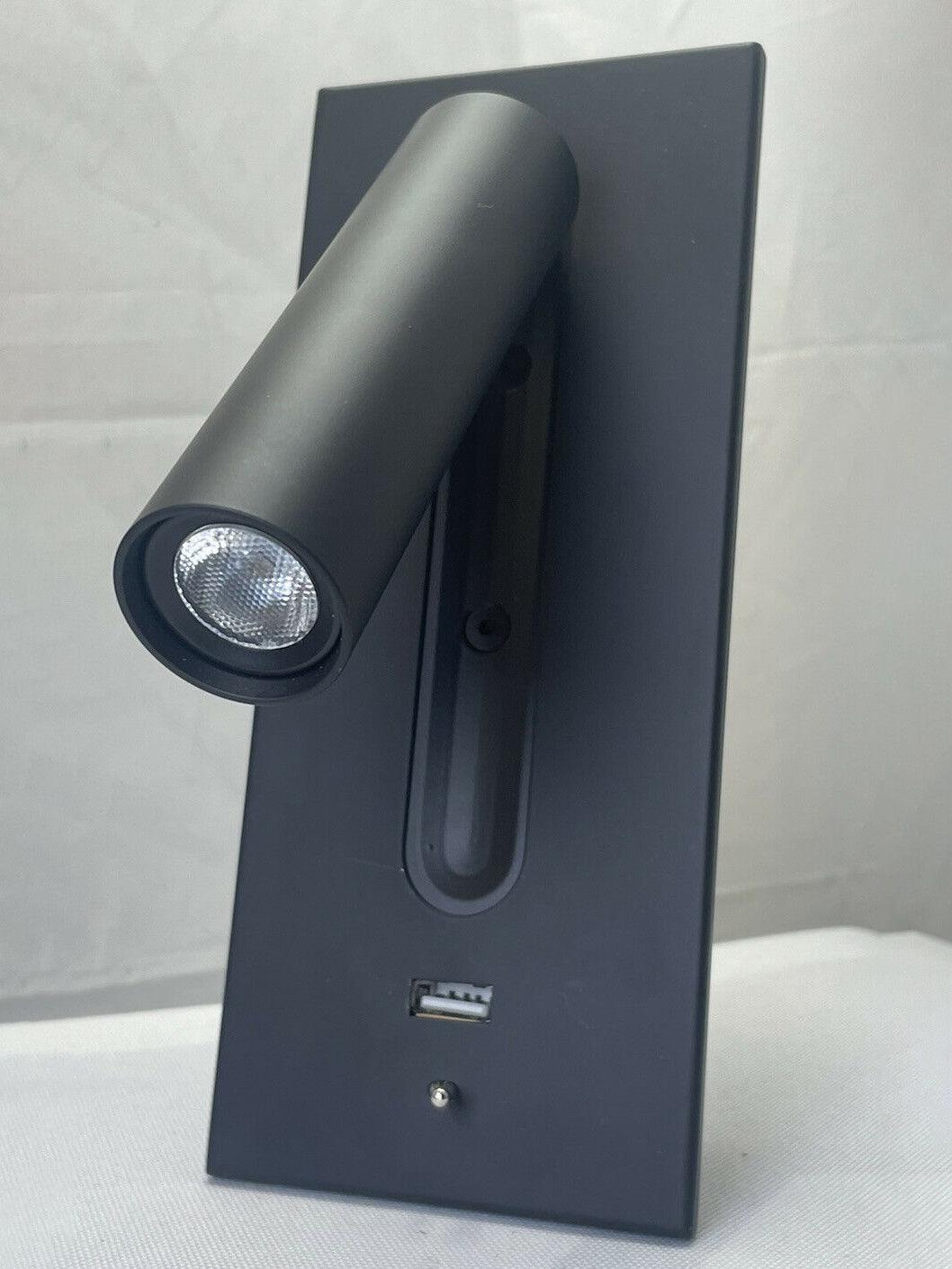 Sothis nowoczesny minimalistyczny kinkiet USB do łóżka czarny