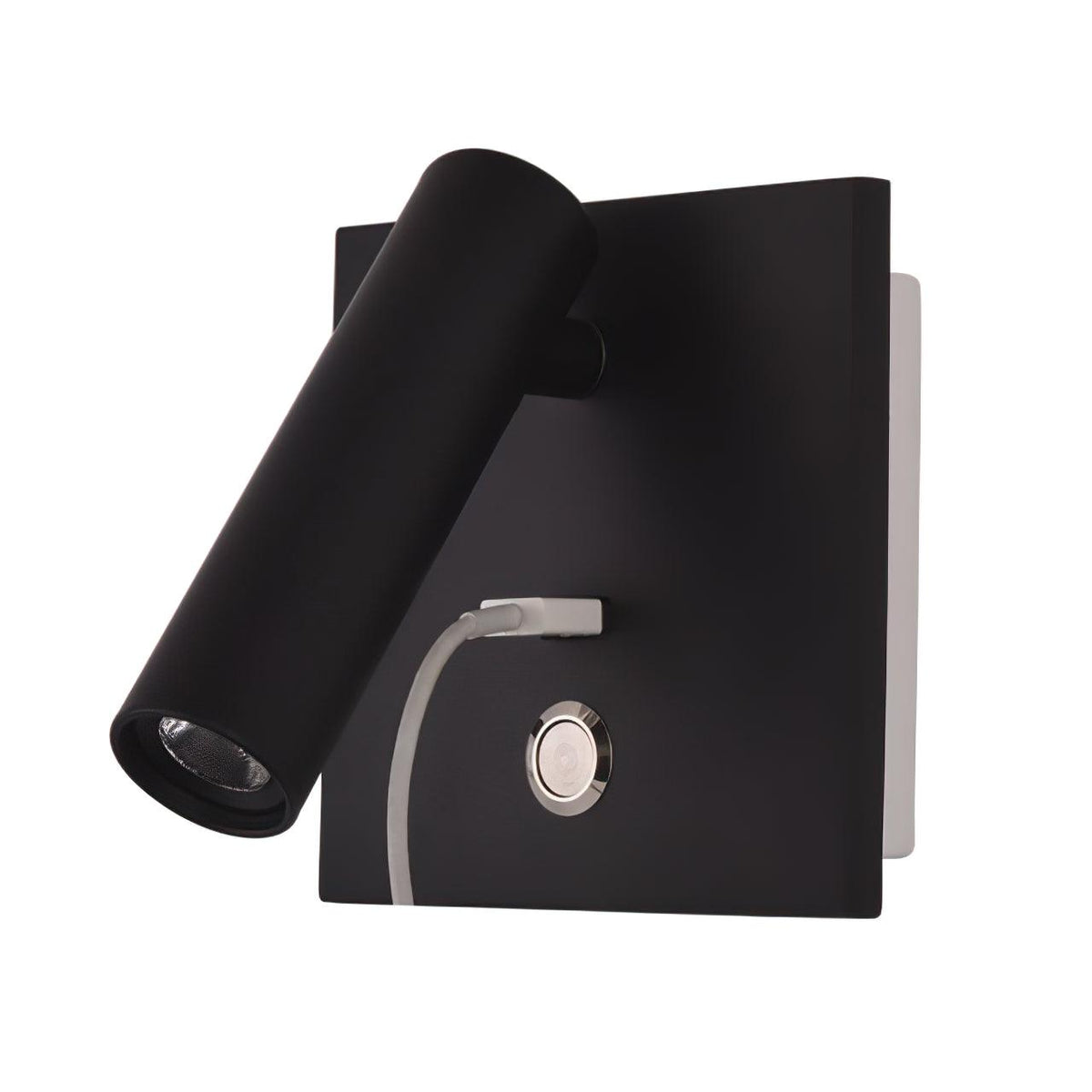 Sothis nowoczesny minimalistyczny kinkiet USB do łóżka czarny