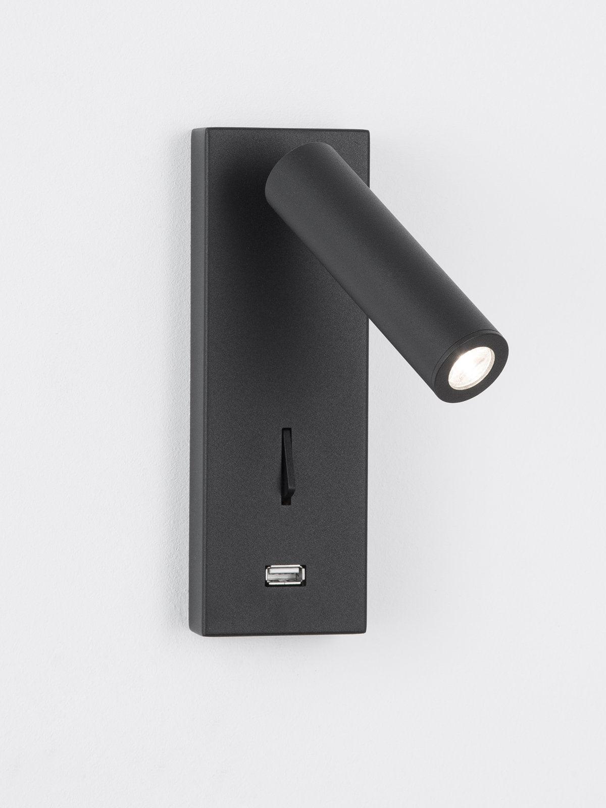 Sothis nowoczesny minimalistyczny kinkiet USB do łóżka czarny