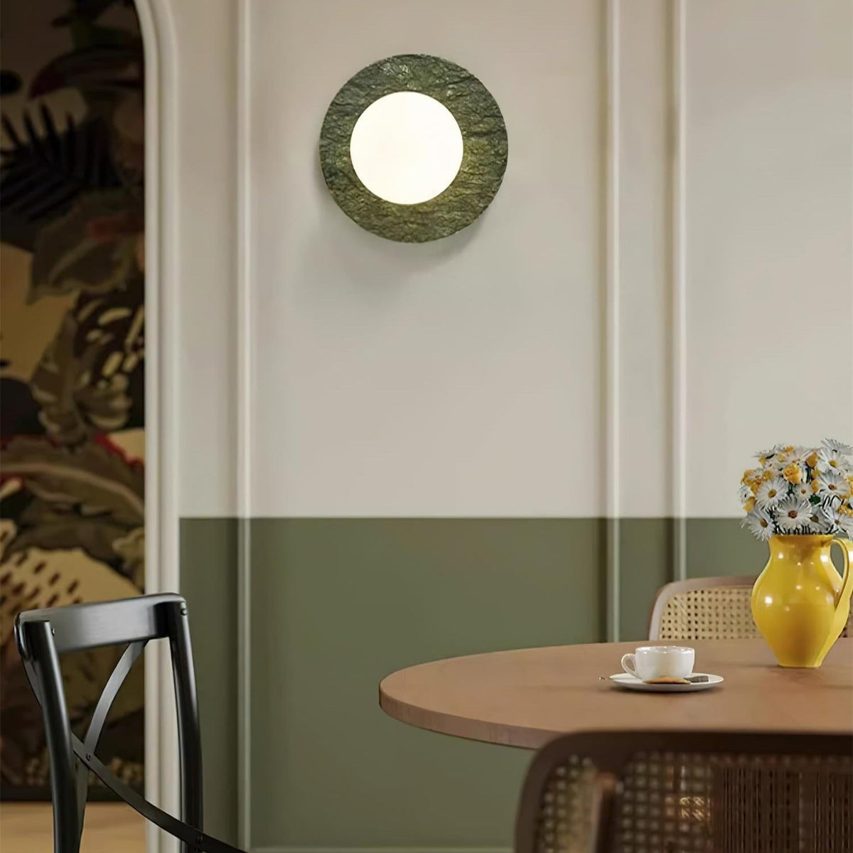 Enox minimalistyczna lampa ścienna z globem marmurowym