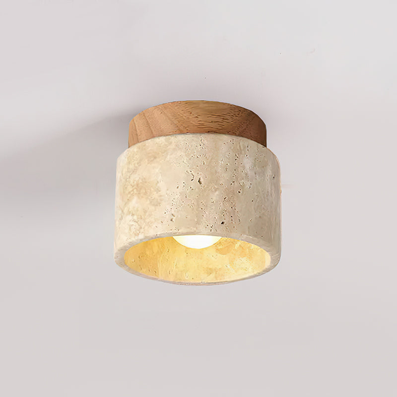 Lampa sufitowa Ritta beż & drewno orzechowe
