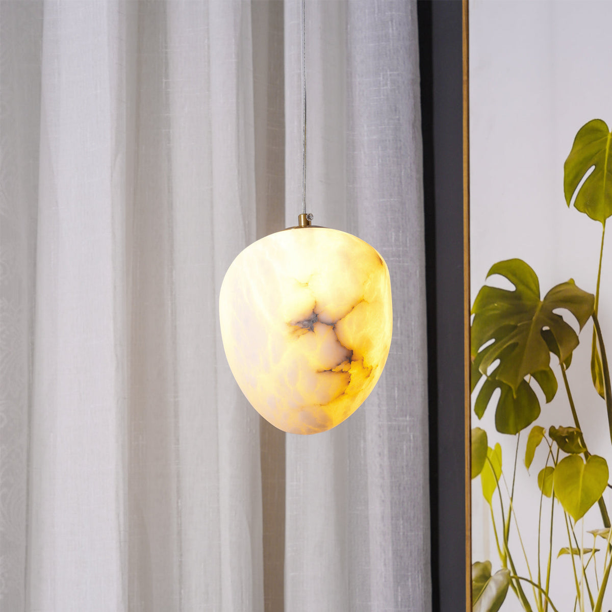 Ralen lampa wisząca Alabaster Miedź Elegancja