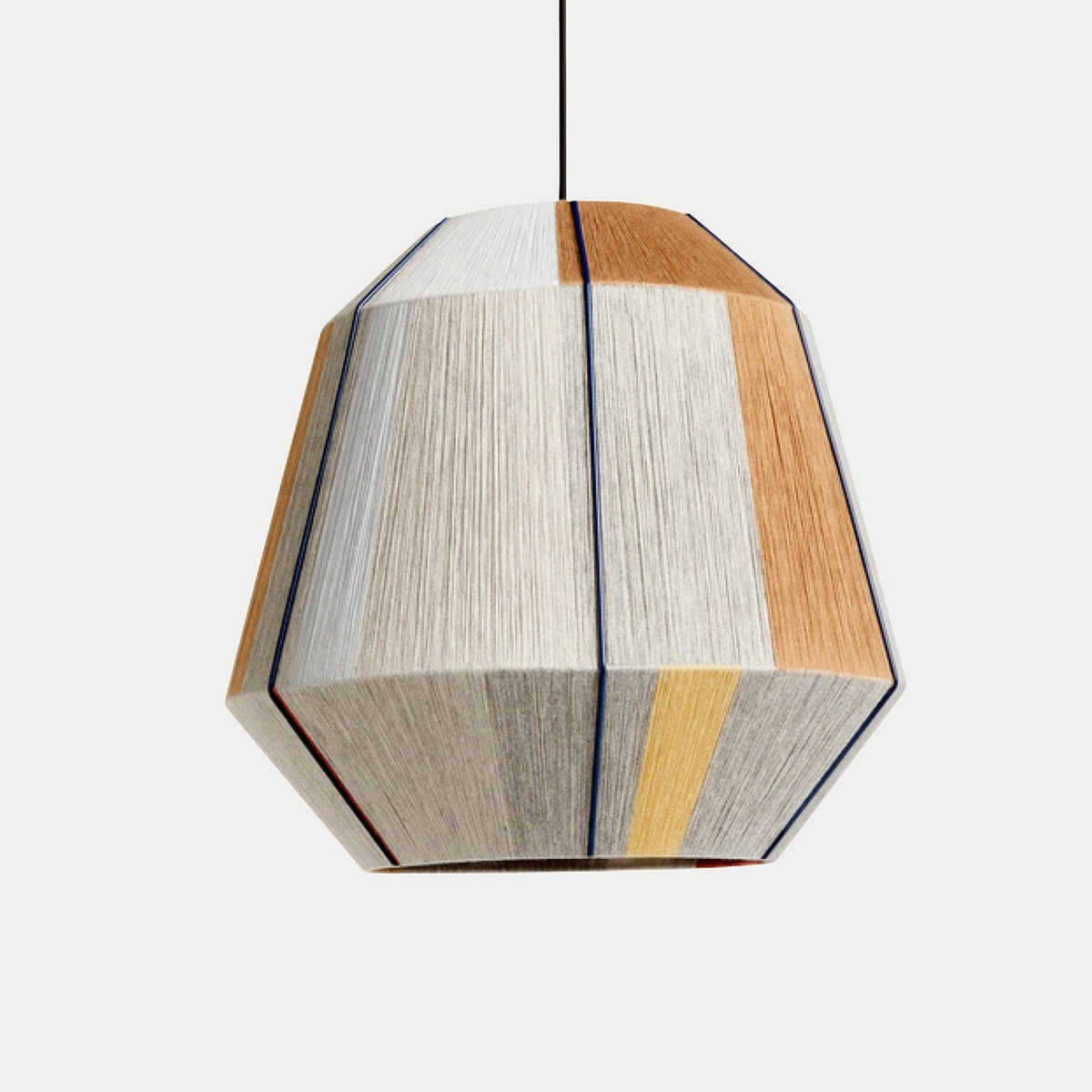 Lampa wisząca w kształcie latarni z ręcznie nawijanego płótna