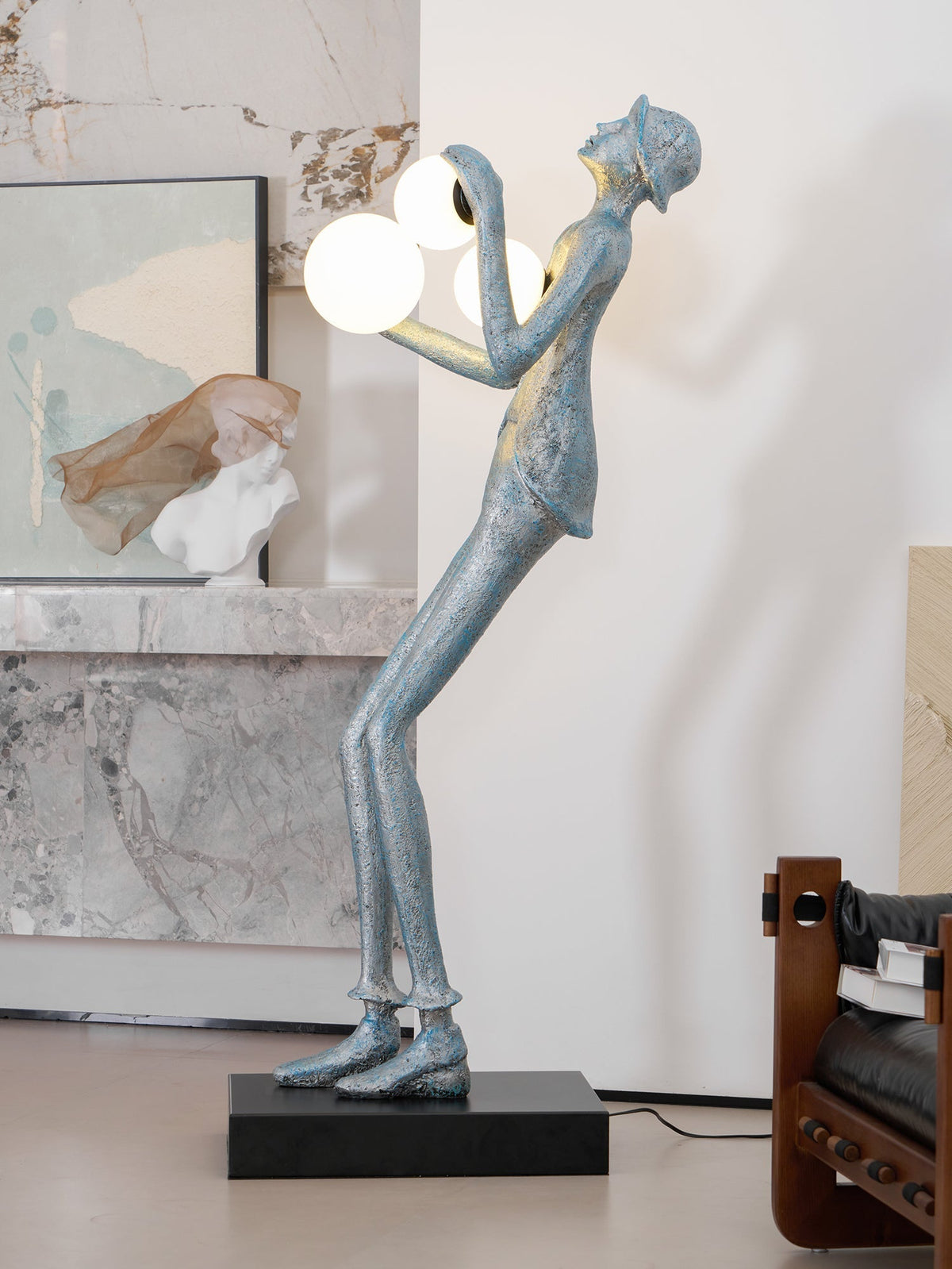 Evlirir artystyczna lampa stojąca z brązu