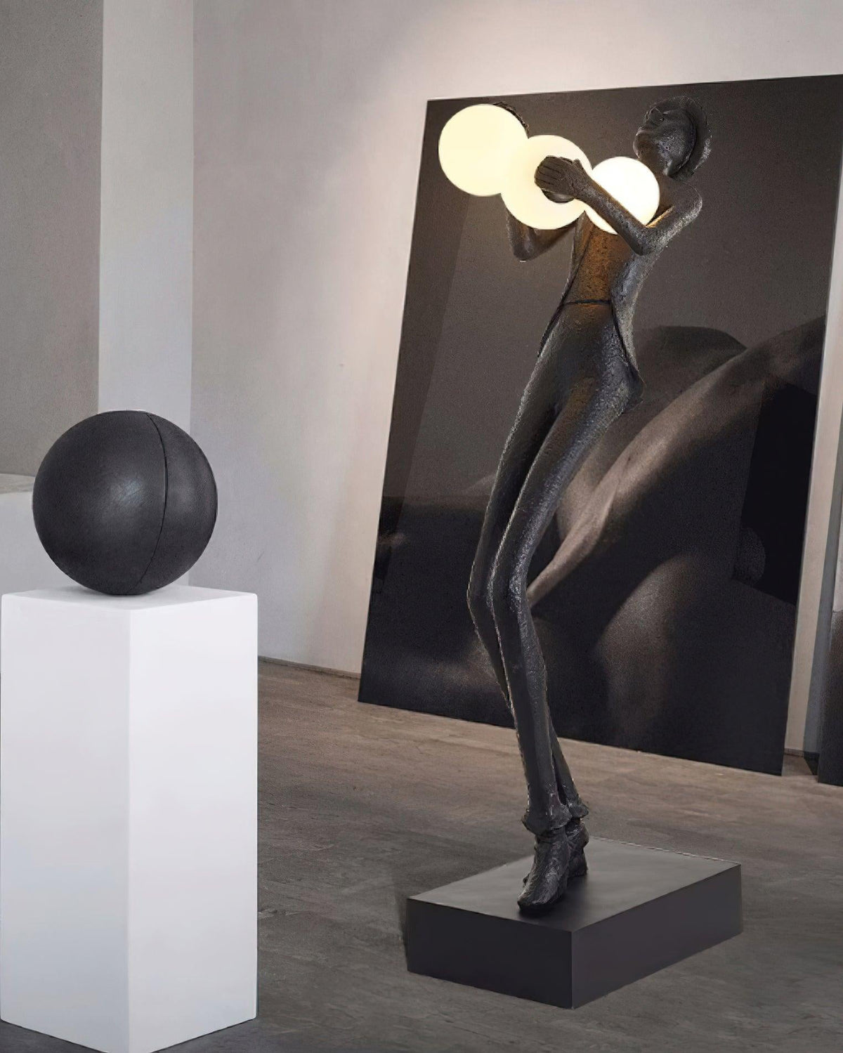 Evlirir artystyczna lampa stojąca z brązu