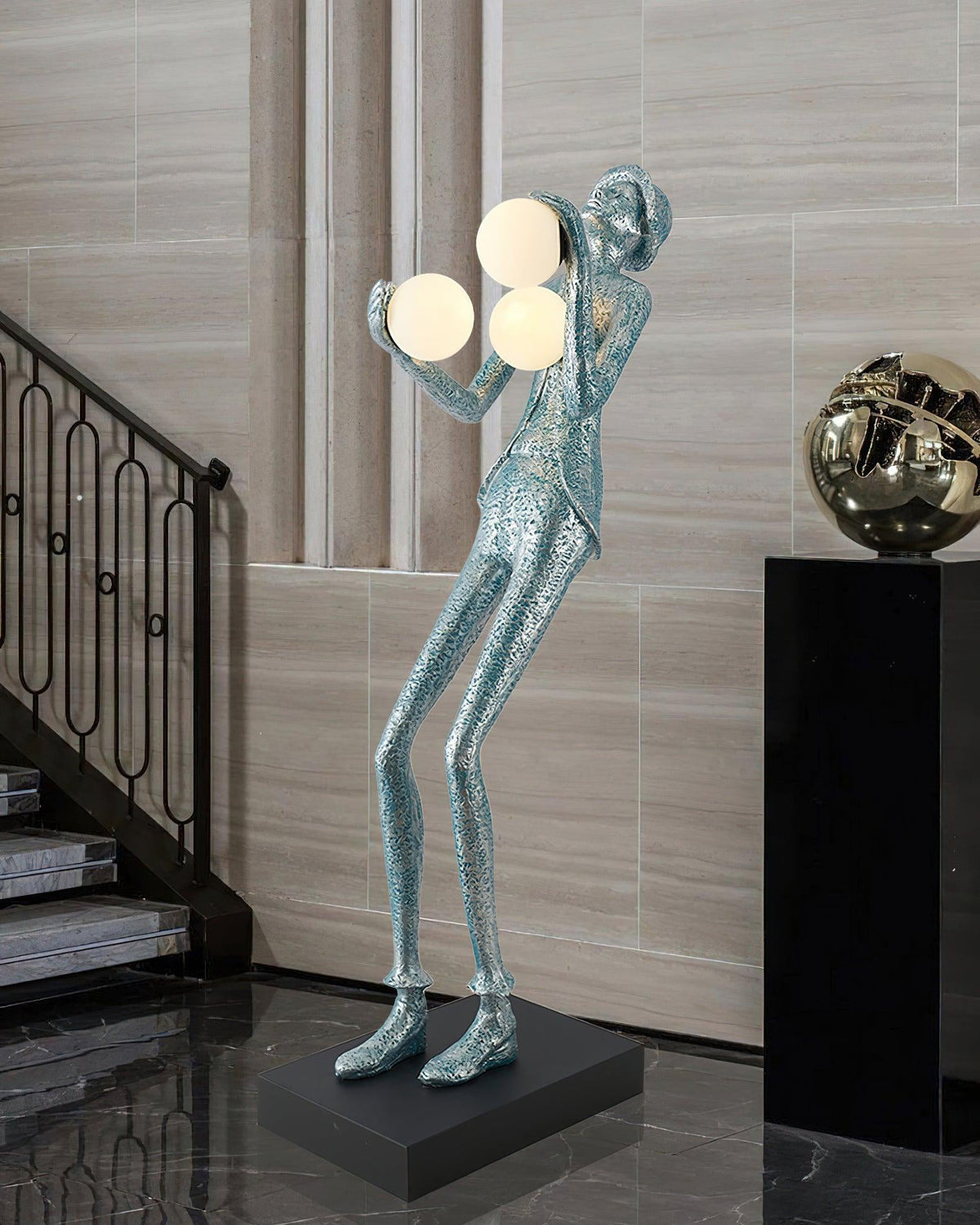 Evlirir artystyczna lampa stojąca z brązu