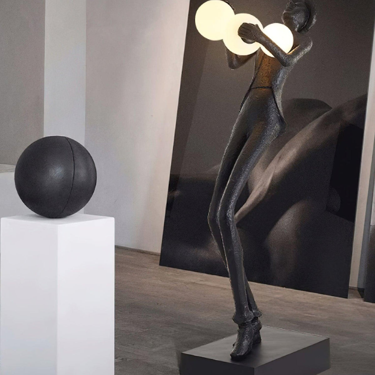 Evlirir artystyczna lampa stojąca z brązu