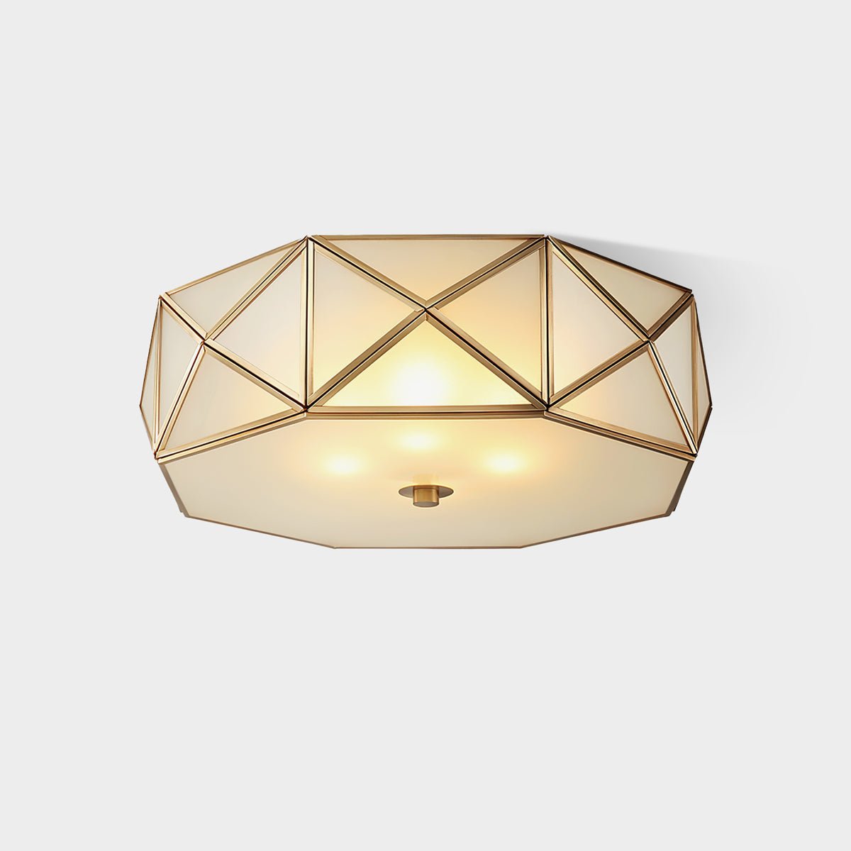 Celivise geometryczna lampa sufitowa montowana bezpośrednio ze szkła i miedzi
