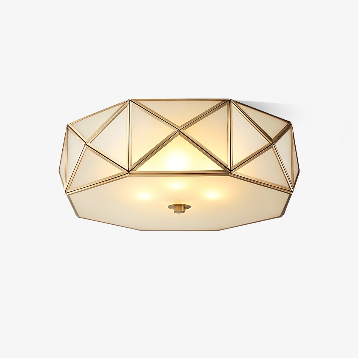 Celivise geometryczna lampa sufitowa montowana bezpośrednio ze szkła i miedzi